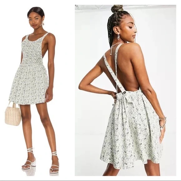 FREE PEOPLE BOHO FLOWY MINI DRESS BOHEMIAN PRINT POCKETS A3C - Picture 12 of 16